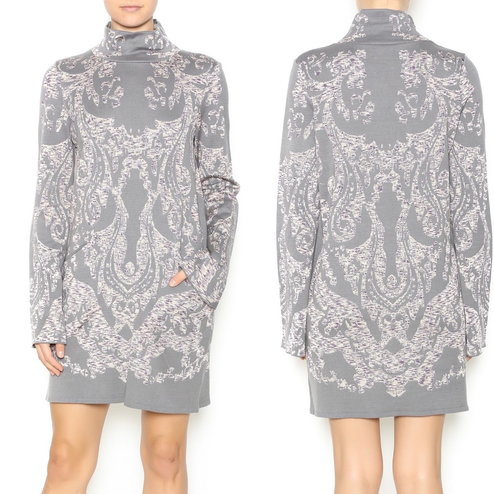Free People Modern Love Print Mock Neck Sweater Dress